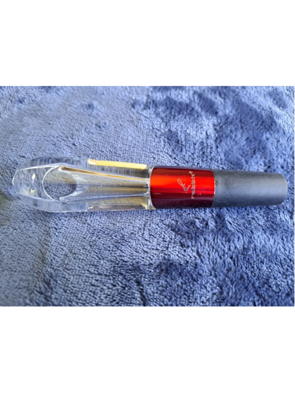 Rabbit Wine Aerator and Pourer, Clear and Red Stainless Steel Design